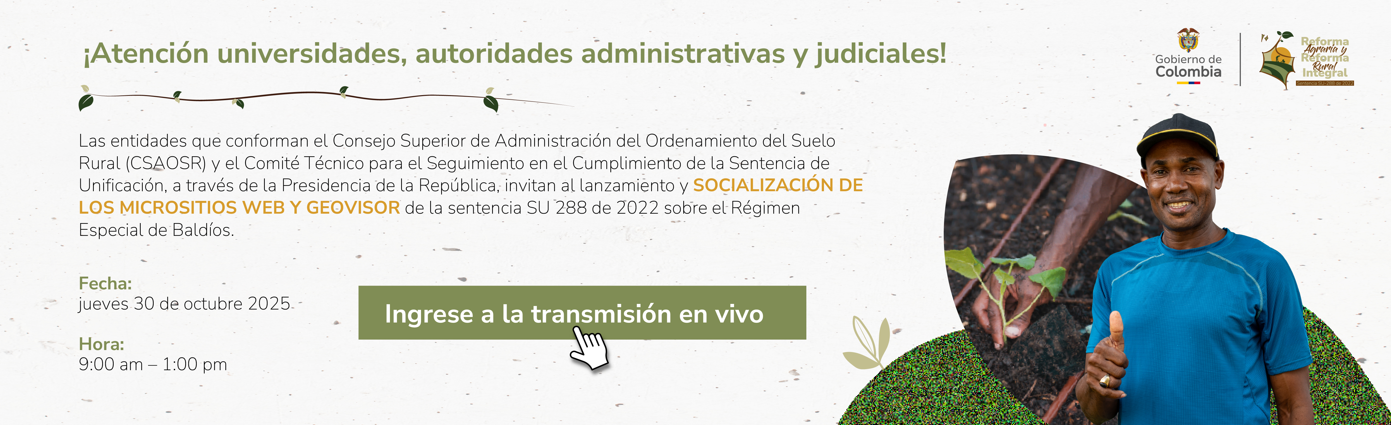 Socialización de los micrositios web y geovisor