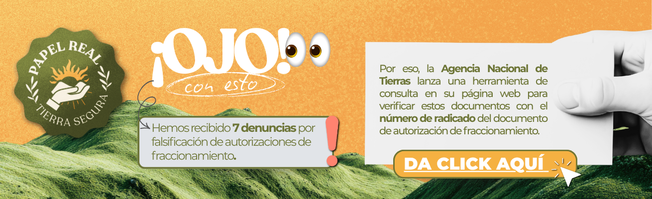 Banner informativo documento real tierra segura