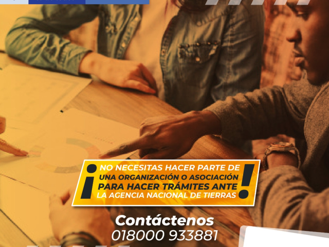 Imagen publicitaria invitando a la comunidad a no creer en falsos tramitadores,