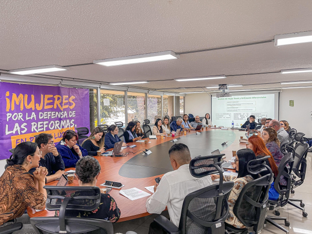 un-grupo-de-personas-sentadas-alrededor-de-una-mesa-con-un-cartel-detras-que-dice-mujeres-por-la-defensa-de-las-reformas