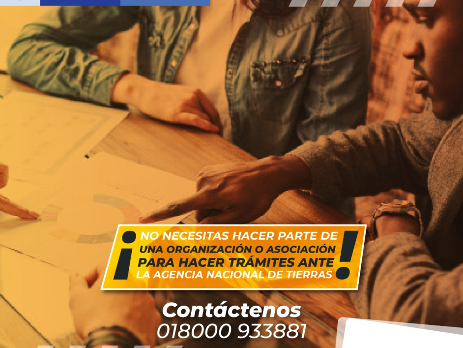 Imagen publicitaria invitando a la comunidad a no creer en falsos tramitadores,